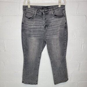 Judy Blue Women's Size 20W Jeans Button Fly High Waist Crop Gray
